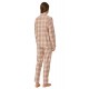 Minerva 90-52384, Γυναικείο Σετ Πυτζάμα με κουμπιά, ΡΟΖ ΚΑΡΟ