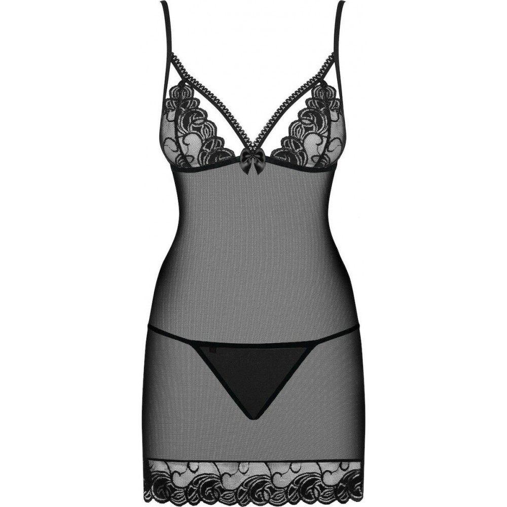 Σέξι Νεγκλιζέ  Obsessive  Wonderia Chemise, ΜΑΥΡΟ