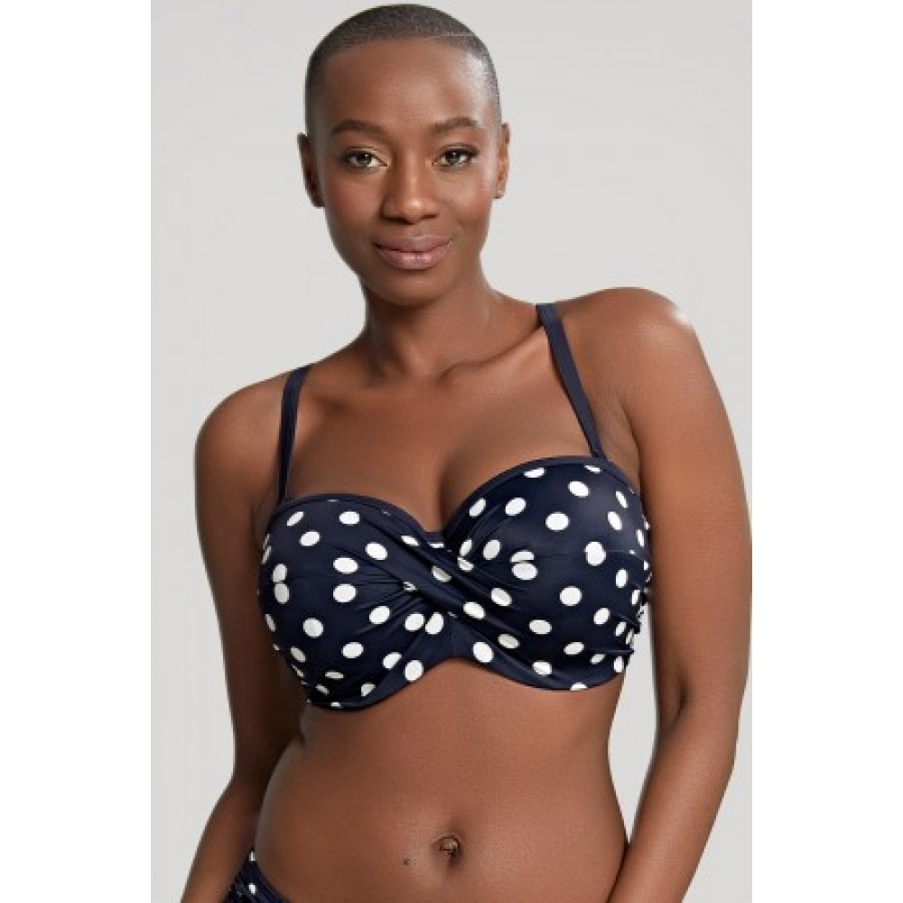 Panache Anya Riva Spot SW1453, Γυναικείο Strapless Μαγιό Τοπ για μεγάλο στήθος, ΜΠΛΕ ΣΚΟΥΡΟ ΠΟΥΑ