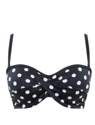 Panache Anya Riva Spot SW1453, Γυναικείο Strapless Μαγιό Τοπ για μεγάλο στήθος, ΜΠΛΕ ΣΚΟΥΡΟ ΠΟΥΑ