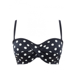 Panache Anya Riva Spot SW1453, Γυναικείο Strapless Μαγιό Τοπ για μεγάλο στήθος, ΜΠΛΕ ΣΚΟΥΡΟ ΠΟΥΑ