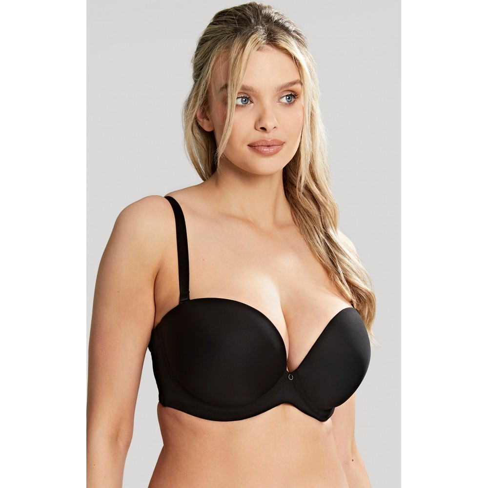  Panache Faith 10660, Σουτιέν strapless για μεγάλο στήθος με βαθύ ντεκολτέ, ΜΑΥΡΟ