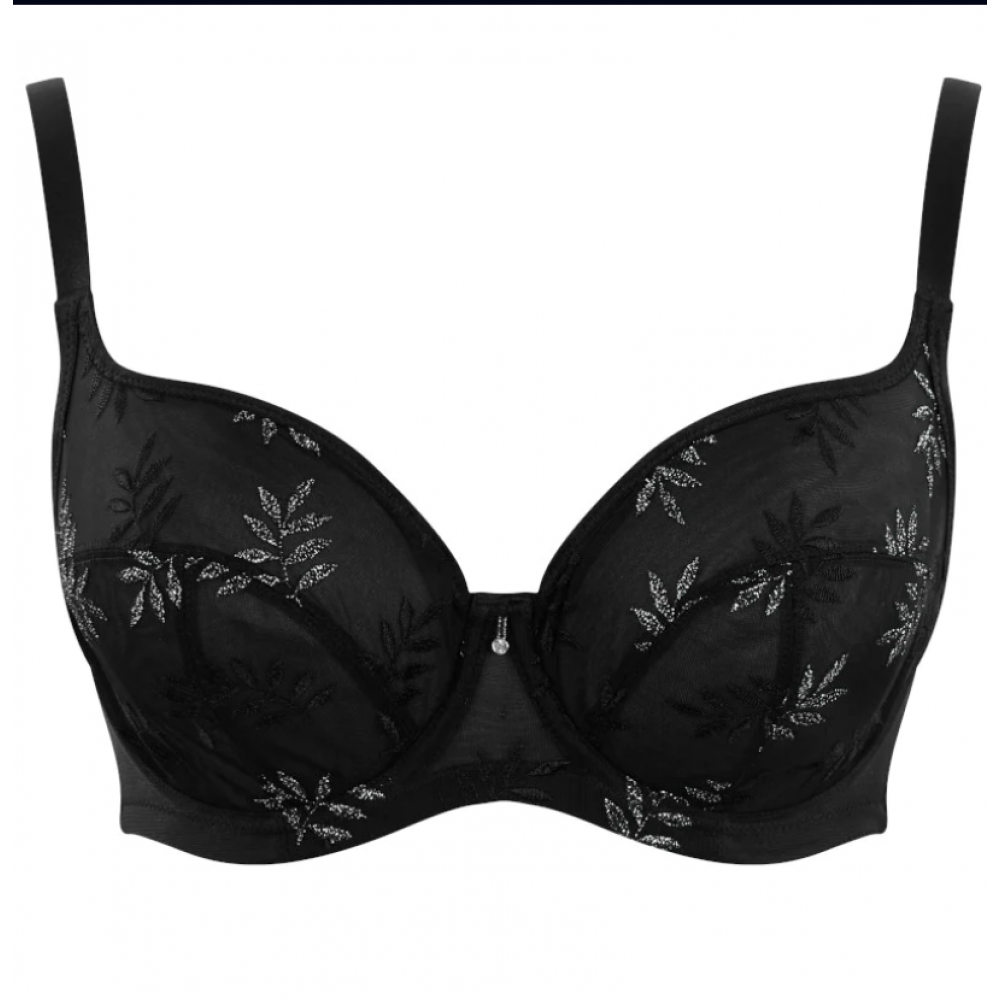 Panache Tango Luxe 9076 , Balconnet Bra, Σουτιέν για μεγάλο στήθος,  cup E, F, G, ΜΑΥΡΟ