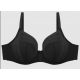 Parfait Lingerie P6062, Σουτιέν Plunge για  στήθος cup D, E, F με μπανέλα και διαφάνεια, ΜΑΥΡΟ