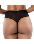 PARFAIT P50124 STEVIE, Γυναικείο Ψηλόμεσο Κυλοτάκι Thong Faux Leather, ΜΑΥΡΟ