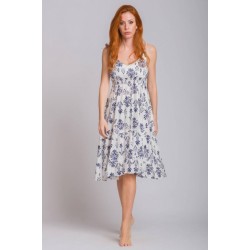 Rima-Beachwear 3129-01, Βαμβακερό Φόρεμα με  τιραντάκι, ΜΠΛΕ