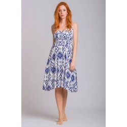 Rima-Beachwear 3129-02, Βαμβακερό Φόρεμα με  τιραντάκι, ΜΠΛΕ