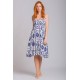 Rima-Beachwear 3129-02, Βαμβακερό Φόρεμα με  τιραντάκι, ΜΠΛΕ