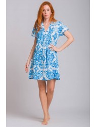 Rima-Beachwear 3131-01, Βαμβακερό Φόρεμα με σχέδιο, ΣΙΕΛ