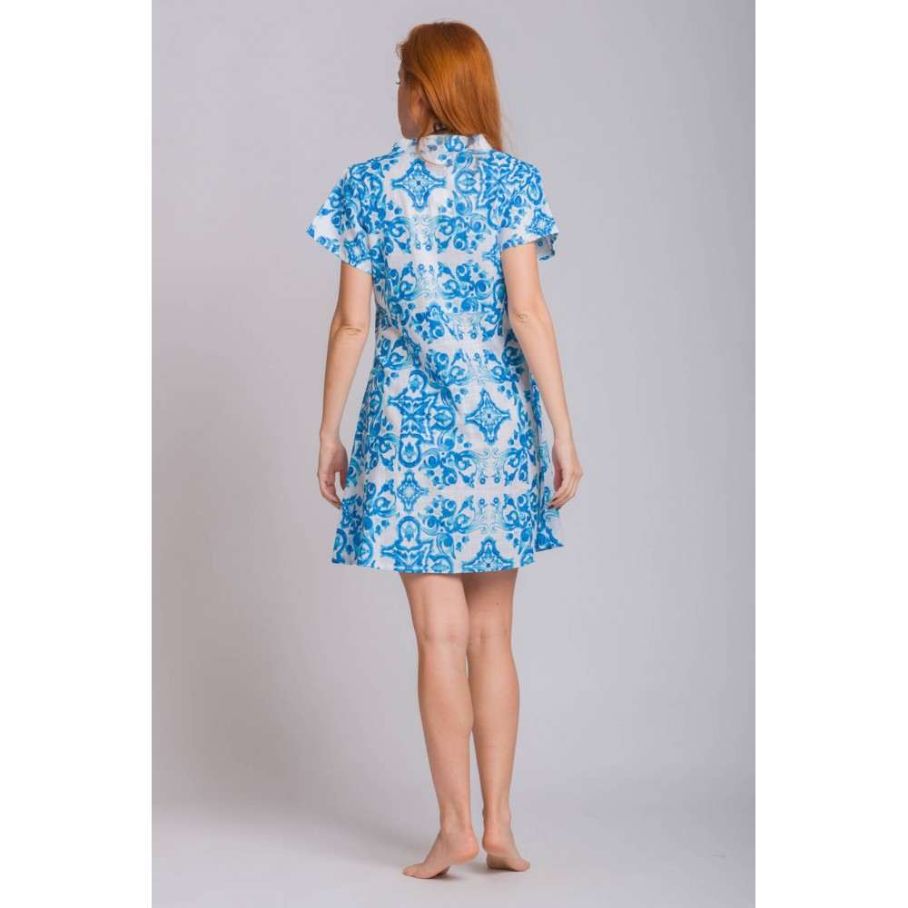 Rima-Beachwear 3131-01, Βαμβακερό Φόρεμα με σχέδιο, ΣΙΕΛ