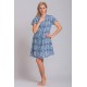 Rima-Beachwear 3131-04, Βαμβακερό Φόρεμα με γεωμετρικό σχέδιο, ΜΠΛΕ