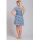 Rima-Beachwear 3131-04, Βαμβακερό Φόρεμα με γεωμετρικό σχέδιο, ΜΠΛΕ