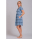 Rima-Beachwear 3131-04, Βαμβακερό Φόρεμα με γεωμετρικό σχέδιο, ΜΠΛΕ