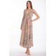 Rima-Beachwear 3507-02, Βαμβακερό Φόρεμα Boho Style με σφηγκοφωλιά, MULTI COLOR
