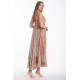 Rima-Beachwear 3507-02, Βαμβακερό Φόρεμα Boho Style με σφηγκοφωλιά, MULTI COLOR