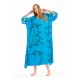 Rima-Beachwear 359-62, Μακρύ Καφτάνι Viscose Crincle με σχέδια, ΤΥΡΚΟΥΑΖ