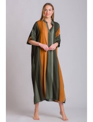 Rima-Beachwear 6522-04, Μακρύ Καφτάνι Παραλίας με τσέπες, ΚΥΠΑΡΙΣΣΙ