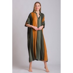 Rima-Beachwear 6522-04, Μακρύ Καφτάνι Παραλίας με τσέπες, ΚΥΠΑΡΙΣΣΙ