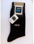 Ανδρική Βαβακερή κάλτσα ΠΟΥΡΝΑΡΑ 111-19 από Οργανικό βαμβάκι, ΜΑΥΡΟ