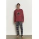 Promise H35073, Ανδρική Πυζάμα 3τμχ Interlock με Ζακέτα Fleece,   ΜΠΛΕ