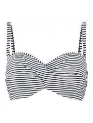 Στράπλες μαγιό για μεγάλο στήθος, Panache Anya Stripe SW0893, ΑΣΠΡΟΜΑΥΡΟ