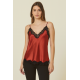 Σατέν Γυναικείο Τοπ Pen-ky Lingerie 56023, με δαντέλα ΚΕΡΑΜΙΔΙ