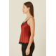 Σατέν Γυναικείο Τοπ Pen-ky Lingerie 56023, με δαντέλα ΚΕΡΑΜΙΔΙ