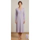 Pen-ky Lingerie 12953D2, Μακρύ Νυχτικό Βαμβάκι-Modal με δαντέλα, ΒΙΟΛΕΤΙ