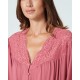 Pen-ky Lingerie, Florida 12698D1-633 Μάξι Νυχτικό με σούρα Υπερμεγέθη,  ΣΚΟΥΡΟ ΡΟΖ