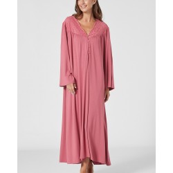 Pen-ky Lingerie, Florida 12698D1-633 Μάξι Νυχτικό με σούρα Υπερμεγέθη,  ΣΚΟΥΡΟ ΡΟΖ