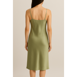 Μίντι Σατέν Νυχτικό Pen-ky Lingerie 16811 Silla  με λεπτό τιραντάκι, ΛΑΔΙ