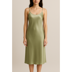 Μίντι Σατέν Νυχτικό Pen-ky Lingerie 16811 Silla  με λεπτό τιραντάκι, ΛΑΔΙ