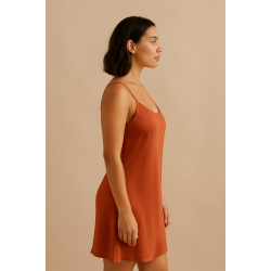 Μίντι Σατέν Νυχτικό Pen-ky Lingerie 16811 Silla  με λεπτό τιραντάκι, ΚΕΡΑΜΙΔΙ