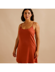 Μίντι Σατέν Νυχτικό Pen-ky Lingerie 16811 Silla  με λεπτό τιραντάκι, ΚΕΡΑΜΙΔΙ