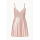 Σατέν Midi Νυχτικο Pen-ky Lingerie Veronique 16864, από φίνα δαντέλα, ΡΟΖ