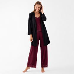 Pen-ky Lingerie 23751D4, Γυναικεία Ρόμπα τύπου κασμίρ, ΜΑΥΡΟ