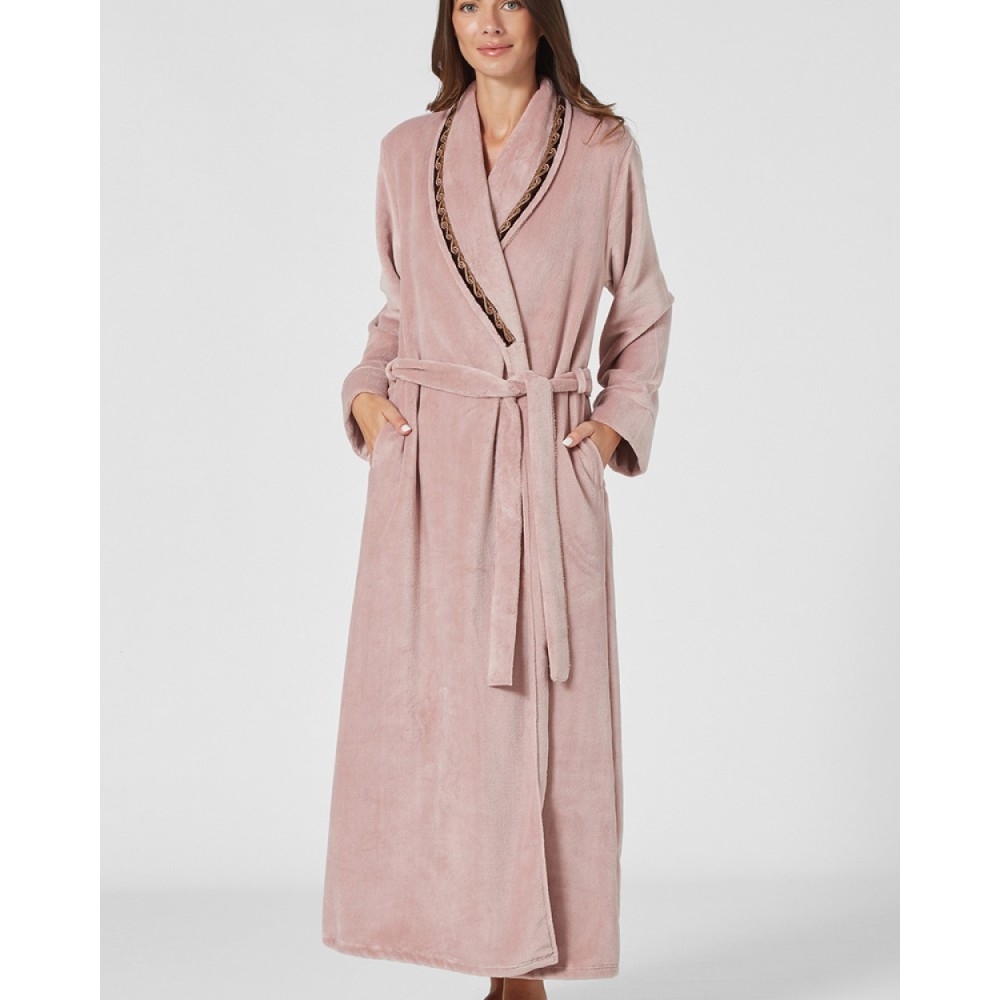 PEN-KY LINGERIE 23995D5. Ρόμπα Μάξι Φλις LADY Σταυρωτή με τρέσα, ΣΑΠΙΟ ΜΗΛΟ PEN-KY LINGERIE 23995D5. Ρόμπα Μάξι Φλις LADY Σταυρωτή με τρέσα, ΣΑΠΙΟ ΜΗΛΟ