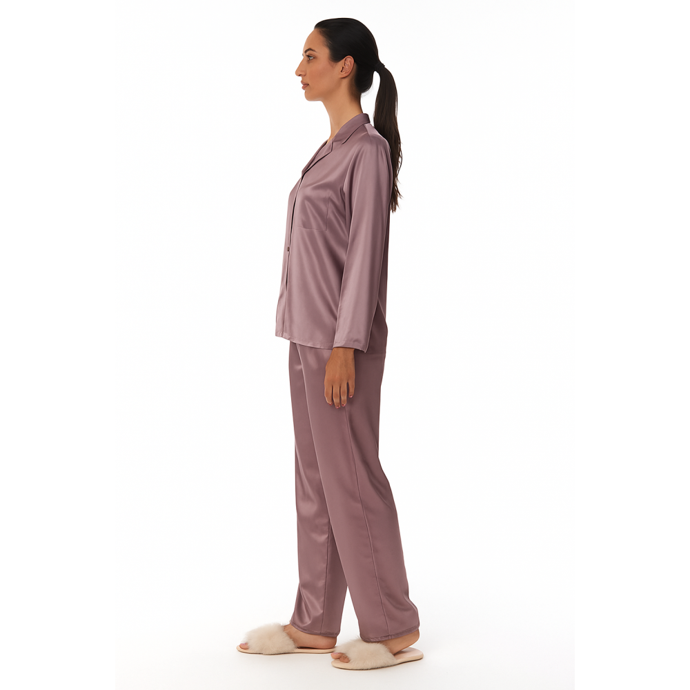 Σατέν Πυζάμα Μεγάλα Μεγέθη  Pen-ky Lingerie 36661B4-644 σε κλασσική γραμμή ΜΟΚΑ