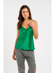 Pen-ky Lingerie 56020D5, Γυναικείο Τοπ Σατέν με λεπτό τιραντάκι, ΣΜΑΡΑΓΔΙ