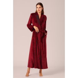 Pen-ky Lingerie 29997D5, Γυναικεία Βελούδινη Ρόμπα Μάξι Σταυρωτή,  ΜΠΟΡΝΤΟ