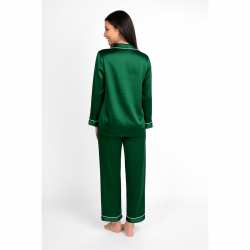Pen-ky Lingerie 36641, Γυναικεία Σατέν Πυζάμα σε ανδρική γραμμή, ΠΡΑΣΙΝΟ