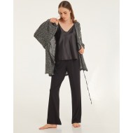 Pen-ky Lingerie 56020C9, Γυναικείο Τοπ Σατέν με λεπτό τιραντάκι, ΜΑΥΡΟ