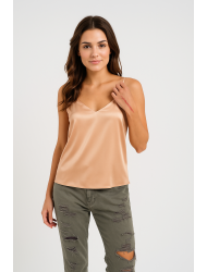 Pen-ky Lingerie 56020D5, Γυναικείο Τοπ Σατέν με λεπτό τιραντάκι, ΜΠΕΖ-ΣΟΜΟΝ