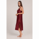Pen-ky Lingerie 16181C6 JENNY, Σατέν Μαξι Νυχτικό  με λεπτό τιραντάκι, METALLIC PINK