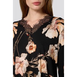 Pen-ky Lingerie 32672X6 ALCINA, Γυναικεία Πυζάμα Βισκόζι με δαντέλα, ΦΛΟΡΑΛ