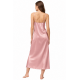Pen-ky Lingerie 16181C6 JENNY, Σατέν Μαξι Νυχτικό  με λεπτό τιραντάκι, METALLIC PINK