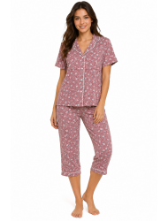 Γυναικεία Πυζάμα Πολυτελείας Pen-ky Lingerie Seniorita 35746C3-245, ΡΟΖ ΦΛΟΡΑΛ