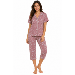 Γυναικεία Πυζάμα Πολυτελείας Pen-ky Lingerie Seniorita 35746C3-245, ΡΟΖ ΦΛΟΡΑΛ