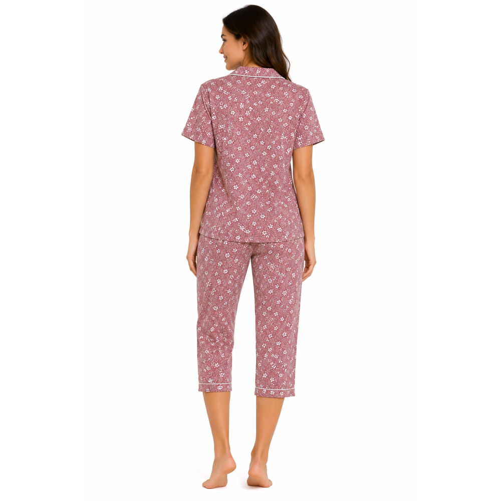 Γυναικεία Πυζάμα Πολυτελείας Pen-ky Lingerie Seniorita 35746C3-245, ΡΟΖ ΦΛΟΡΑΛ