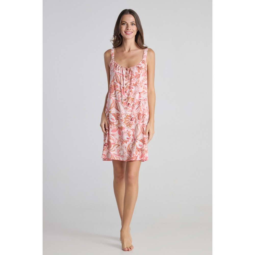 Pen-ky Lingerie 15012C5, Γυναικεία Νυχτικό Βισκόζι με πατιλέτα, ΕΜΠΡΙΜΕ